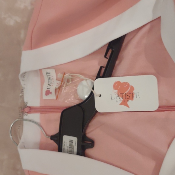 Pink and White Buttoned Blazer Dress - Picture 3 of 5